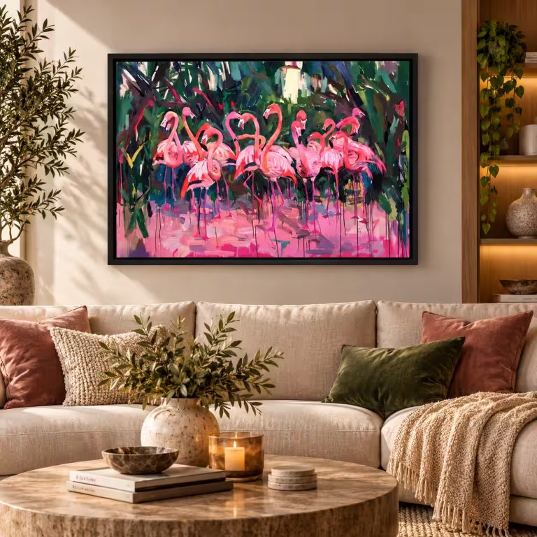 tableau flamant rose
