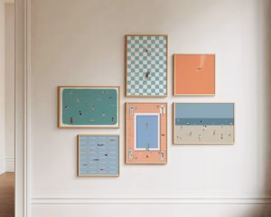 Tableaux minimalistes de plage de piscine