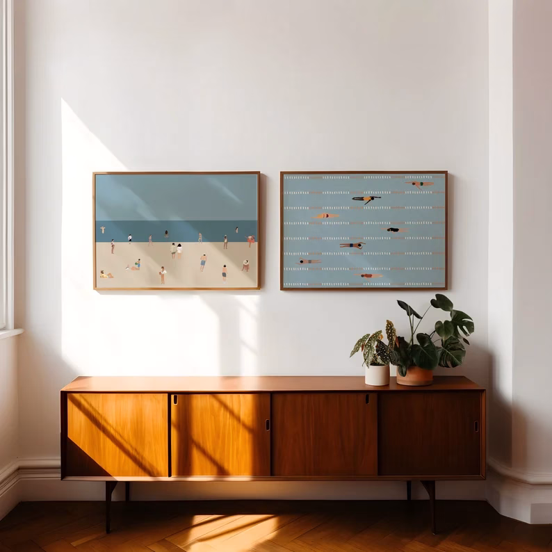 Tableaux minimalistes de plage de piscine – Image 3