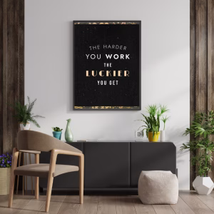 Tableau Inspirant : Message sur le Hard Work et la Réussite