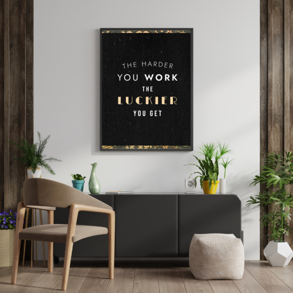 Tableau Inspirant : Message sur le Hard Work et la Réussite