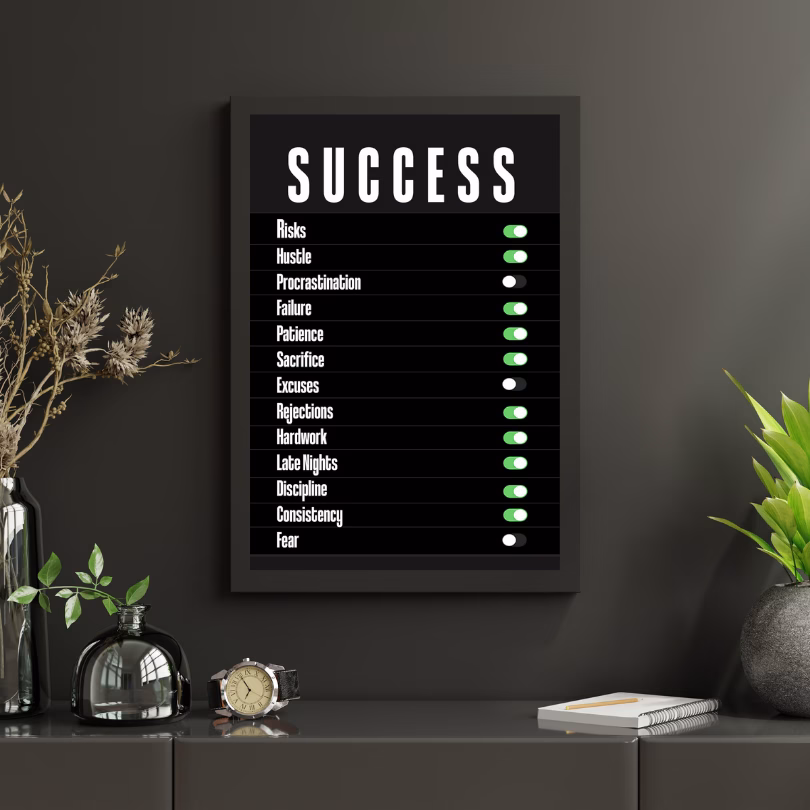 Tableau Inspirant avec les mots de Réussite