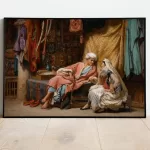 Couple Arabe en Peinture à l’Huile – Art Mural Vintage Imprimable