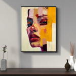Portrait Abstrait de Femme en Couleurs Vives