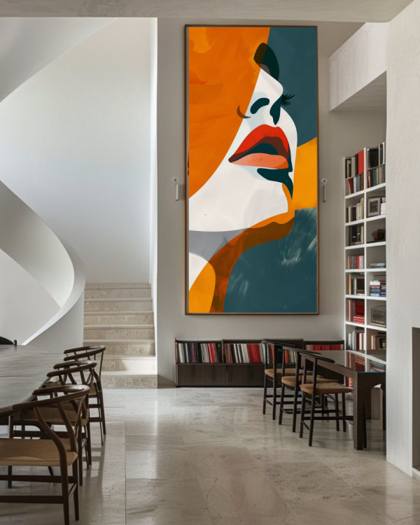 Art Mural Femme en Rouge à Lèvres - Peinture Moderne – Image 2