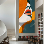 Art Mural Femme en Rouge à Lèvres - Peinture Moderne