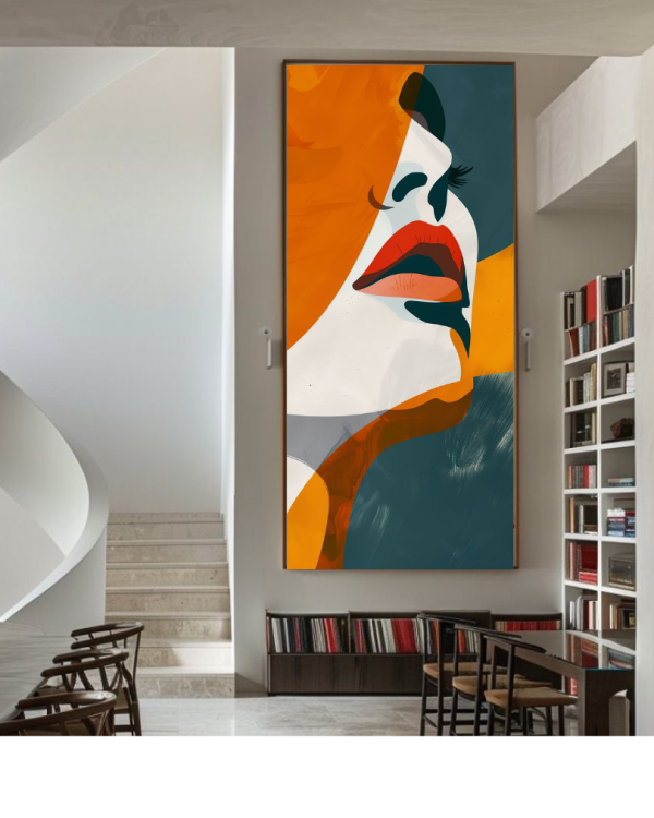 Art Mural Femme en Rouge à Lèvres - Peinture Moderne