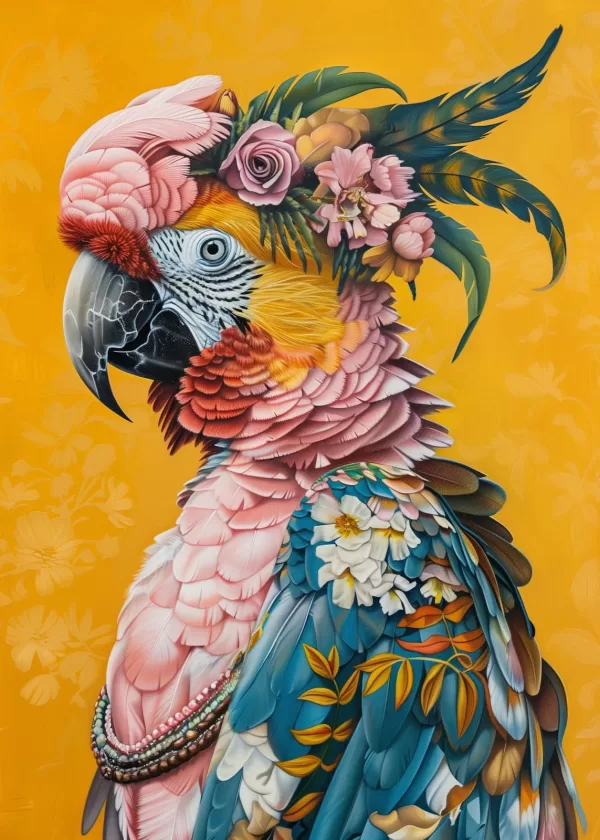 Tableaux Modernes: Perroquet et Ananas en Couleurs Vives – Image 6