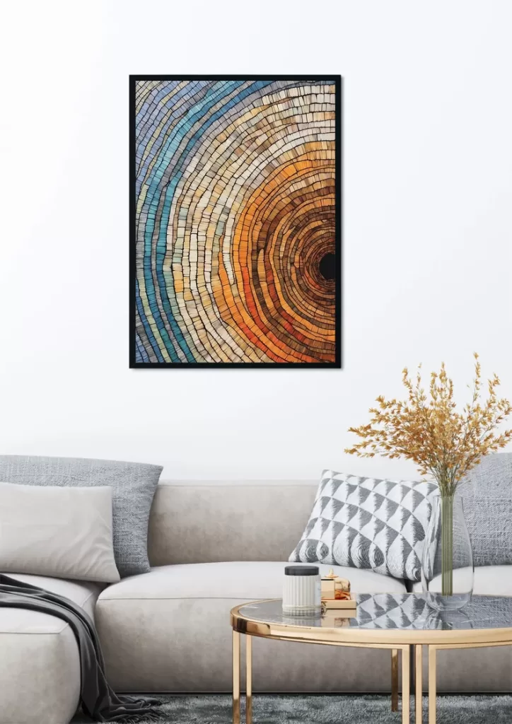 Anneaux d'Arbre – Art Abstrait Moderne pour Mur
