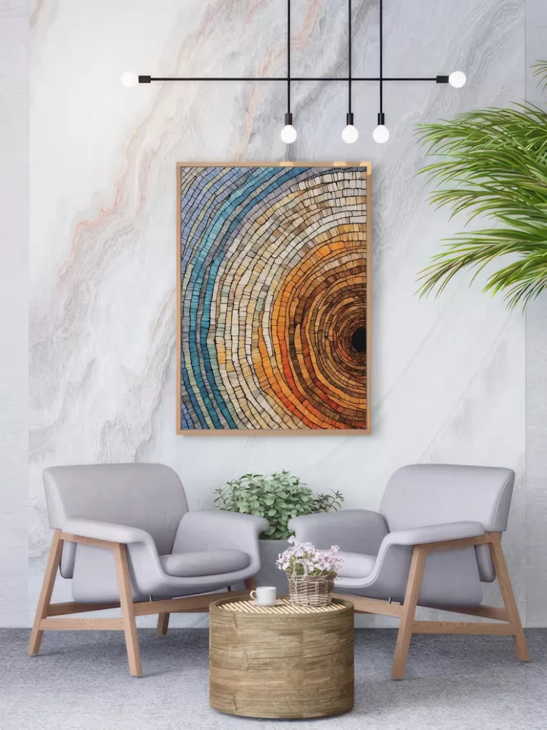 Anneaux d'Arbre – Art Abstrait Moderne pour Mur