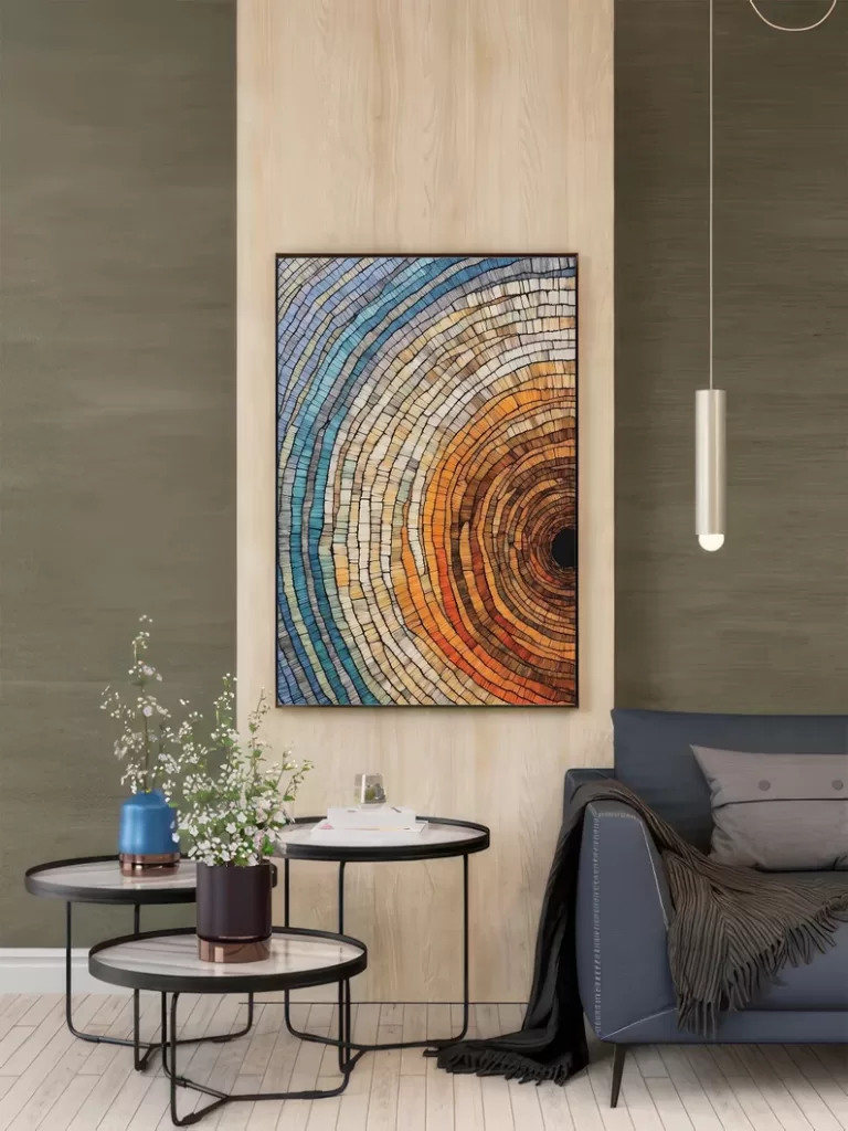 Anneaux d'Arbre – Art Abstrait Moderne pour Mur
