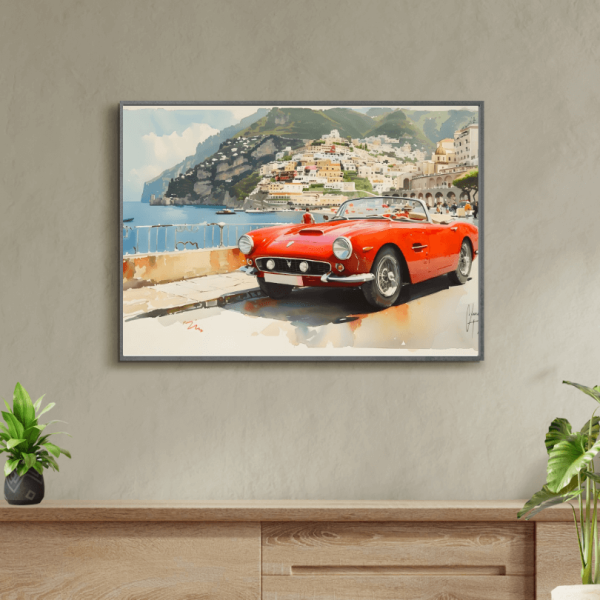 Peinture Murale Vintage Voiture Classique – Image 4