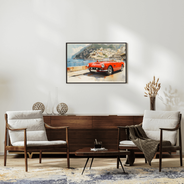 Peinture Murale Vintage Voiture Classique – Image 5
