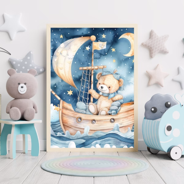 Set de 3 Tableaux Enfants : Ours en Aventure – Image 6