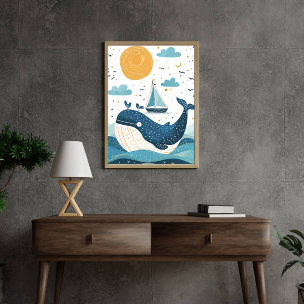 Magie Marine : Tableau Enfantin avec Baleine – Image 4