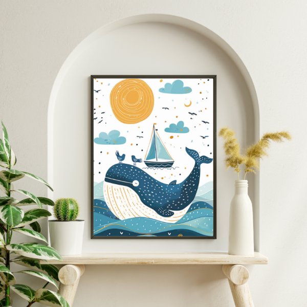 Magie Marine : Tableau Enfantin avec Baleine – Image 5