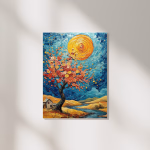 Tableau Décoratif : Arbre de Fleurs et Nature Épanouie