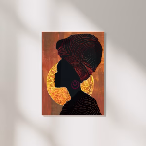 Décoration Chic : Tableau d’une Femme Africaine Élégante