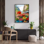 Art mural floral – Bouquet de fleurs en couleurs variées.