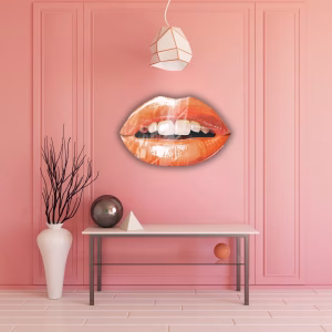 Décoration Murale 3D : Lèvres en rouge