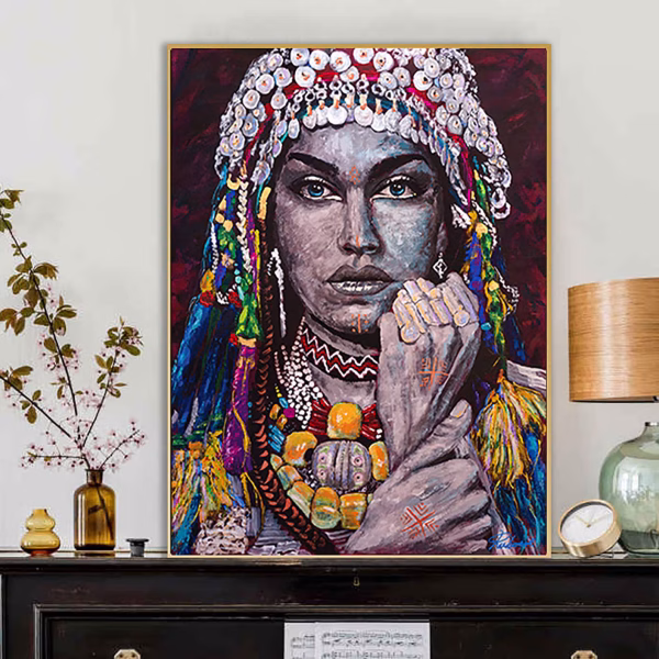 Décoration Ethnique : Affiche d'Art Féminin Marocain