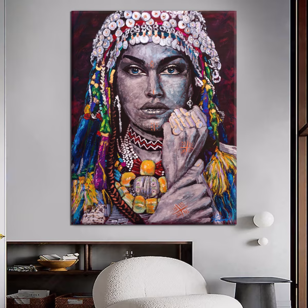 Décoration Ethnique : Affiche d'Art Féminin Marocain – Image 2