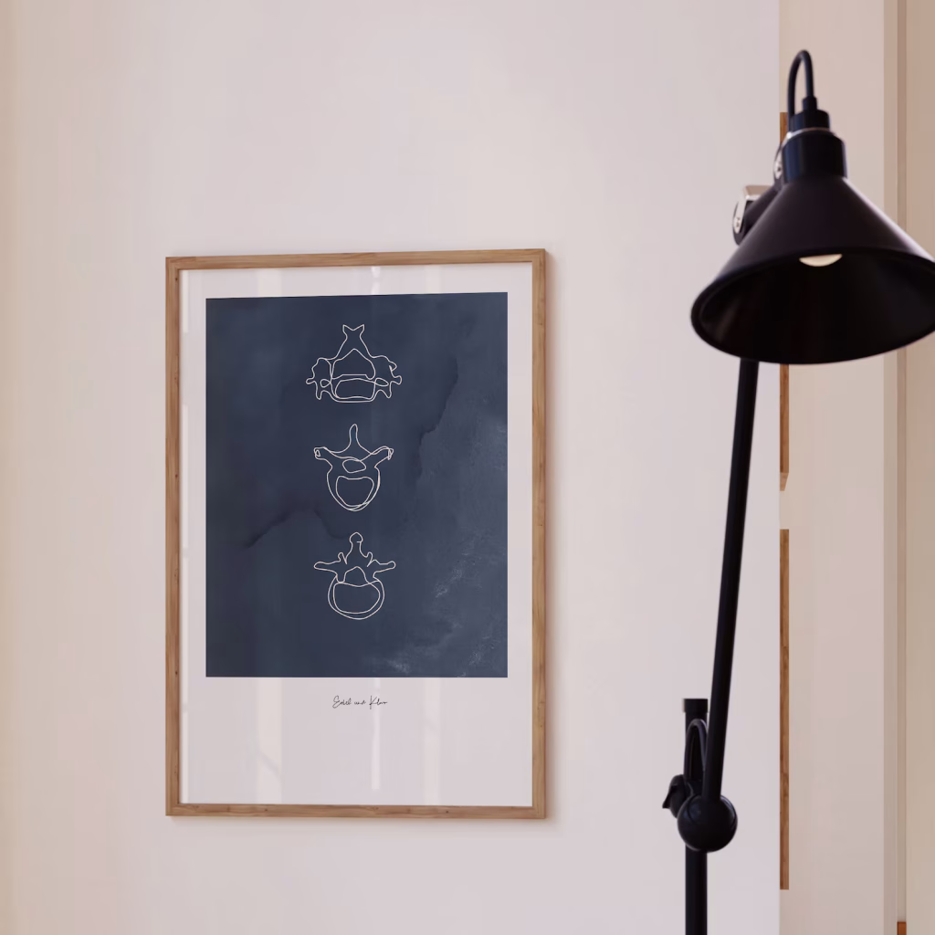 Décoration chiropratique : Colonne vertébrale en aquarelle