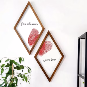 Décoration Murale Romantique : Art Géométrique en Bois