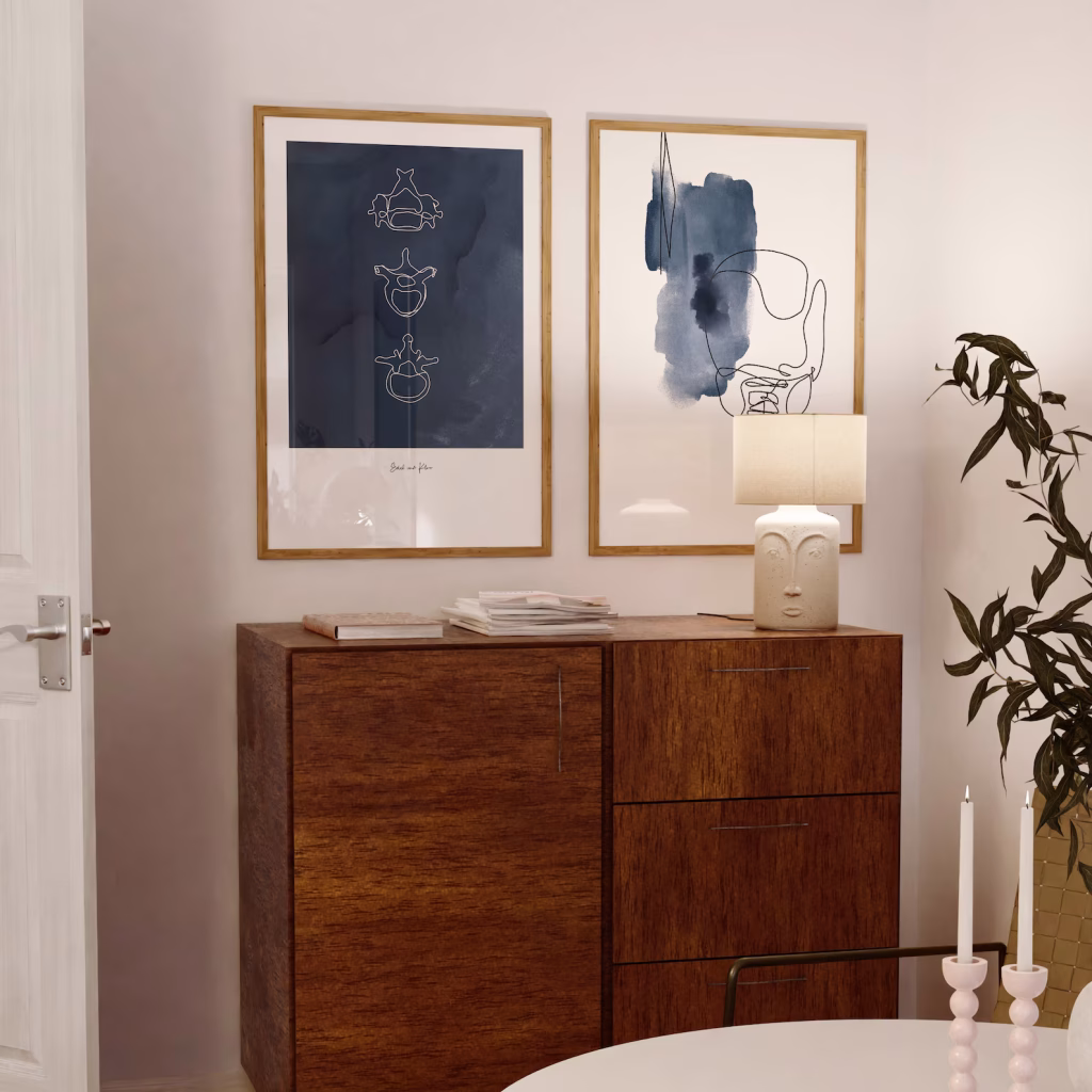 Décoration chiropratique : Colonne vertébrale en aquarelle