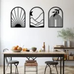 Lot de 3 art mural abstraites en bois