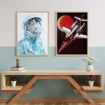 Set de 2 tableaux décoratifs – Aventure extraterrestre et aviation