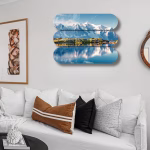 Tableau décoratif : Montagnes, lac et nature élégante