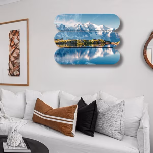 Tableau décoratif : Montagnes, lac et nature élégante