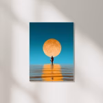 Tableau décoratif moderne – Homme et pleine lune