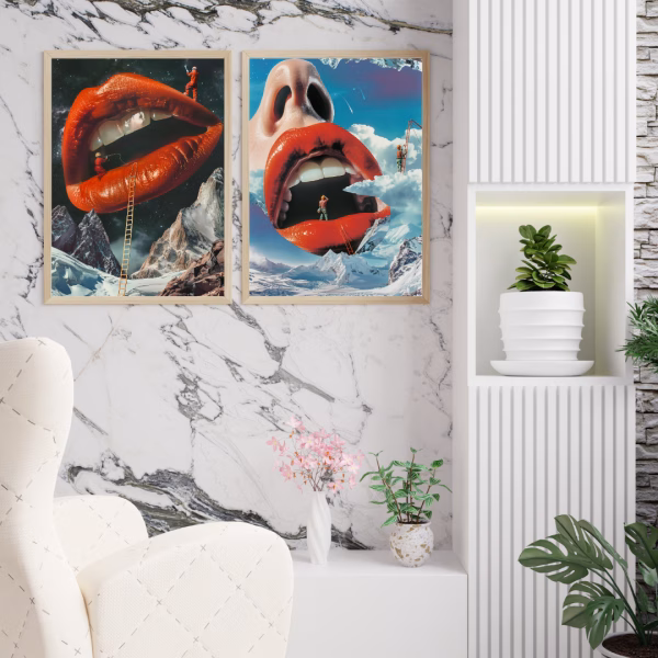 Set de 2 tableaux maximalistes – Art dentaire pour cabinet