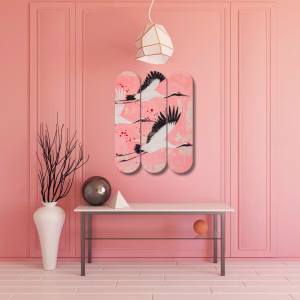 Tableau décoratif : Cigognes en vol, design moderne