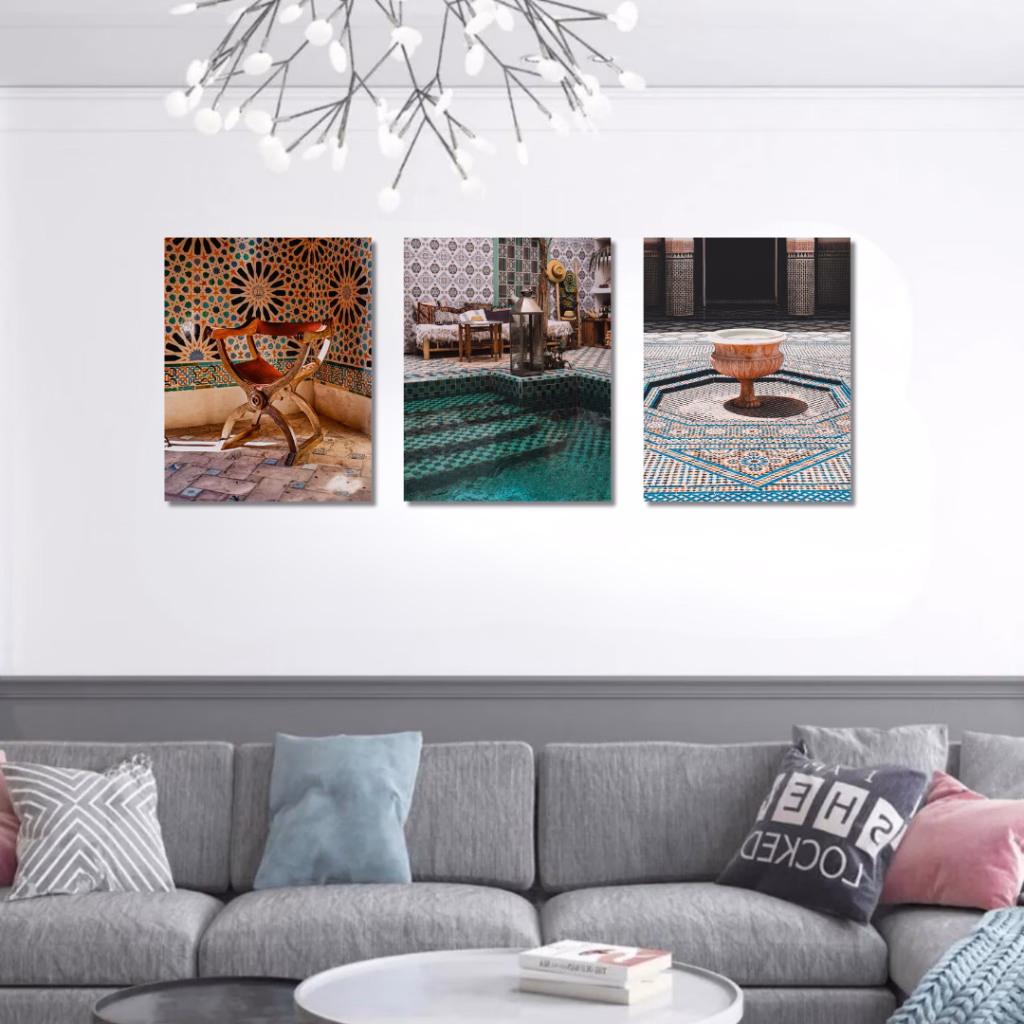 Tableaux décoratif pour salon marocain- Set de trois