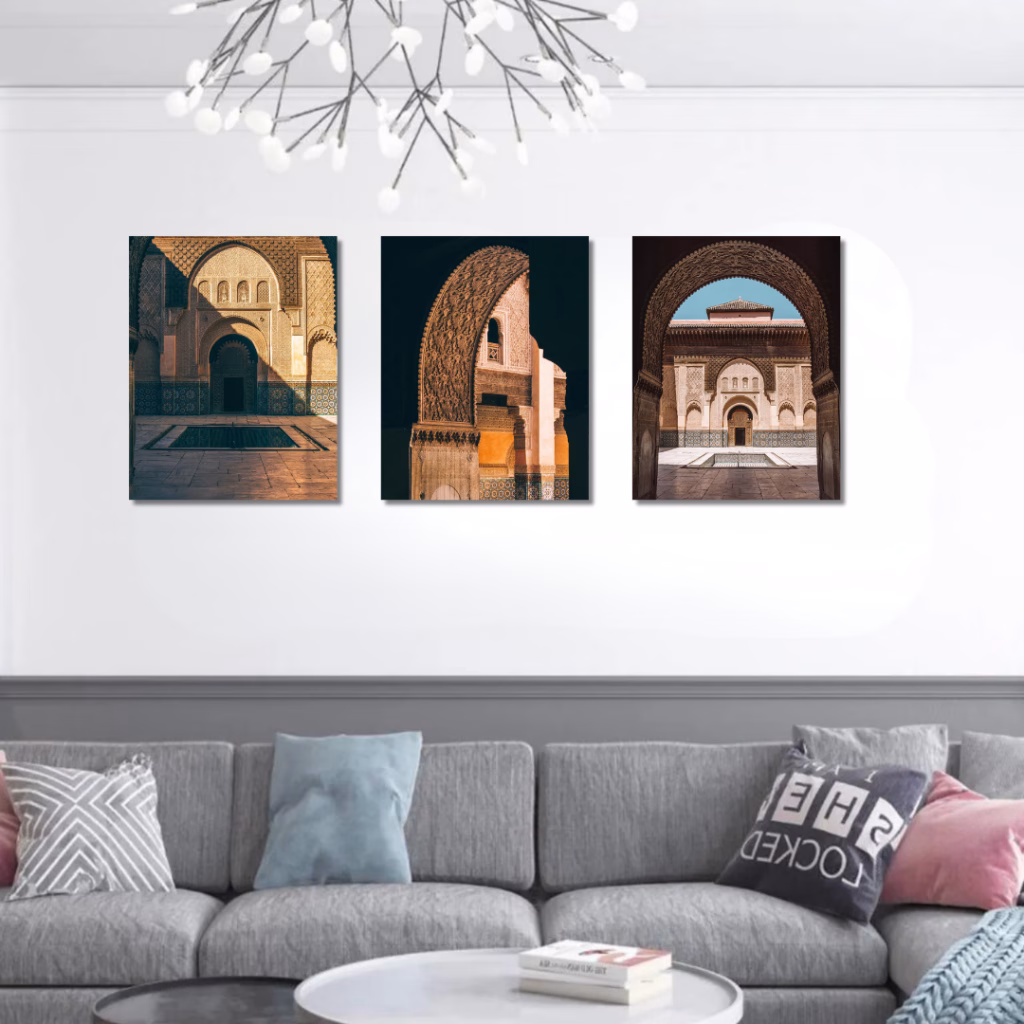 3 Tableaux Décoratifs – Porte Marocaine Authentique