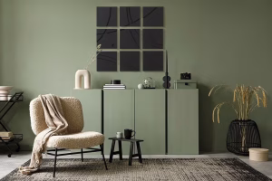 Art Mural 3D Noir en Bois Sculpté – Design Géométrique