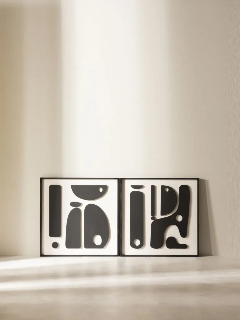 Décoration Murale en Bois – Minimaliste noir et blanc