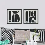 Décoration Murale en Bois – Minimaliste noir et blanc