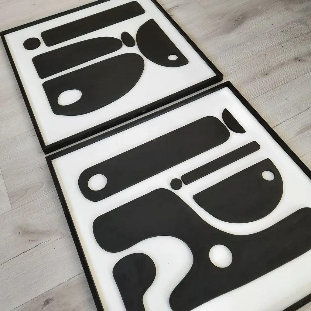 Décoration Murale en Bois – Minimaliste noir et blanc