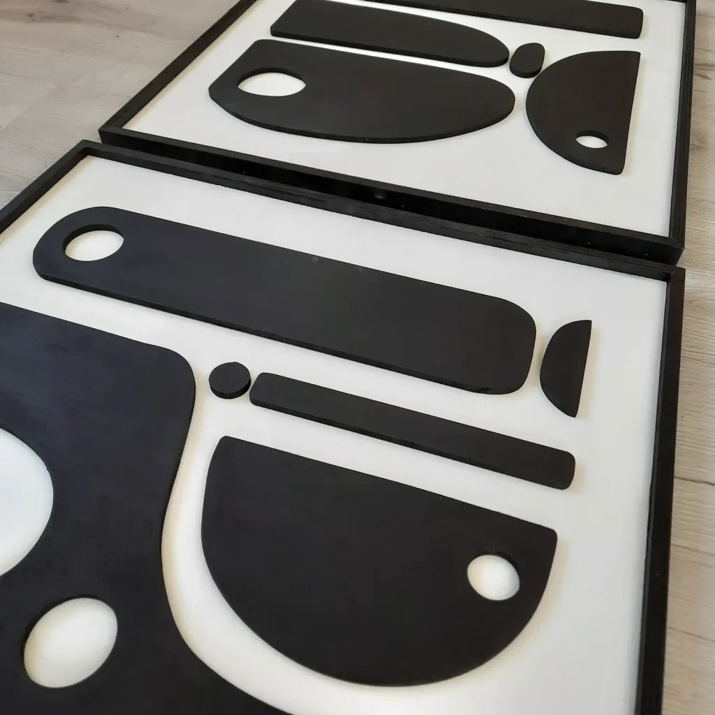 Décoration Murale en Bois – Minimaliste noir et blanc