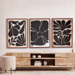 Art Floral Milieu du Siècle – Lot de 3 Tableaux
