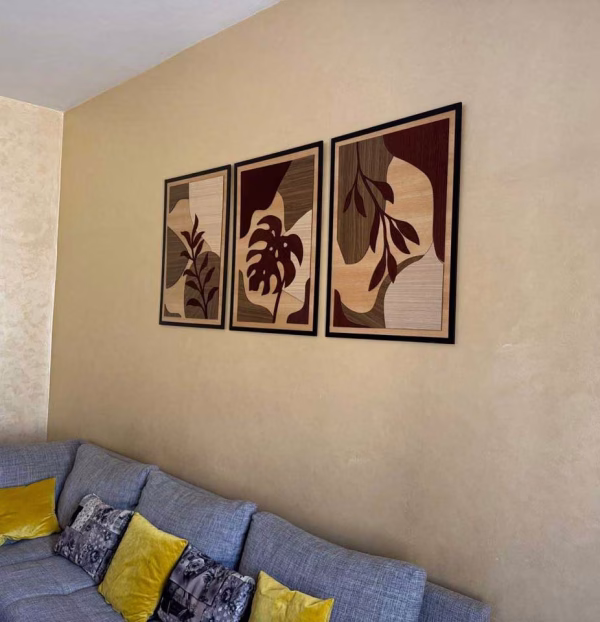 3 Tableaux Feuilles Tropicales : Style Boho et Bauhaus – Image 2