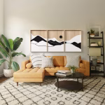 tableau decoratif de Montagne en Bois - Art Mural Géométrique