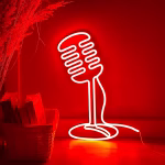 Enseigne au Néon Microphone – Décoration Murale Musicale