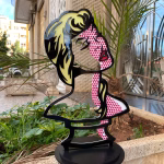 Sculpture murale Pop Art – Femme en Bleu