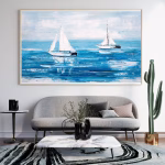 Tableau décoratif bateaux – Ambiance maritime en bleu