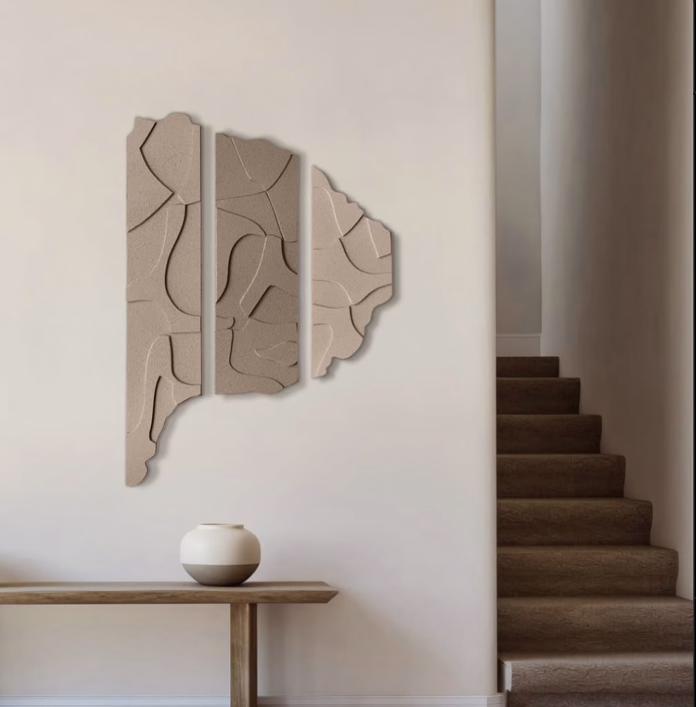 Tableaux décoratifs en bois sculpté – Design abstrait 3D